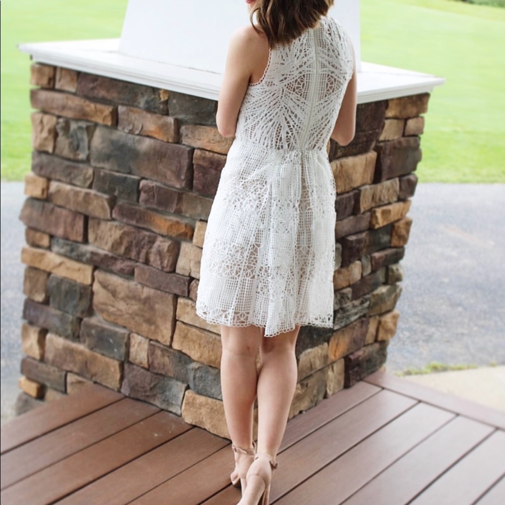 Bridal shower white lace dress